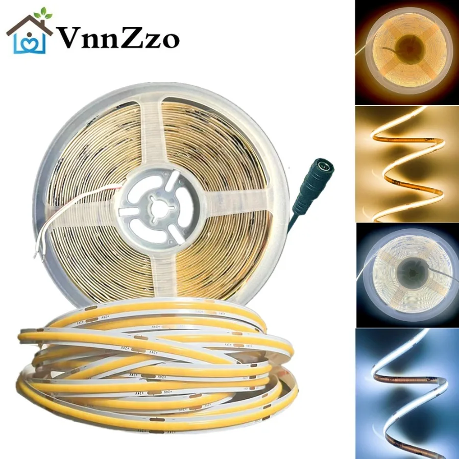 

Светодиодная лента VnnZzo COB 320 LED теплый/натуральный/холодный свет 12/24В