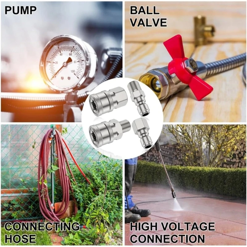 SZYU Professional 1/4 &quotNPT быстросъемные адаптеры для шлангов мойки высокого давления 4 шт.