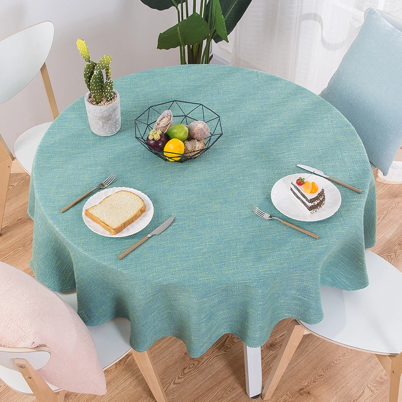 

Proud Rose Cotton Linen Table Cloth Round Wedding Party Table Cover Nordic Tea Coffee Tablecloths Home Kitchen Decor