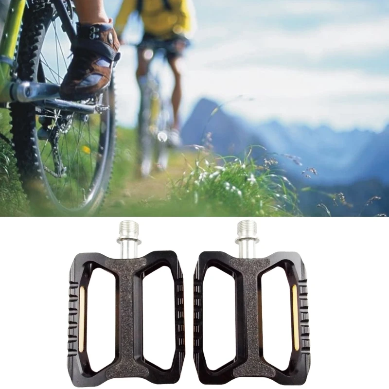 

Bicycle Pedals MTB Bike Aluminum Alloy Bearing Pedal Reflective Non-slip Pedals