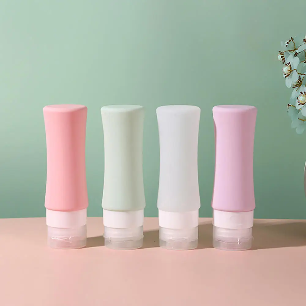 

90ml Travel Silicone Refillable Bottle Set Makeup Dispensing Storage Bottle Empty Shower Gel Essence Shampoo Jar Container 1/4PC