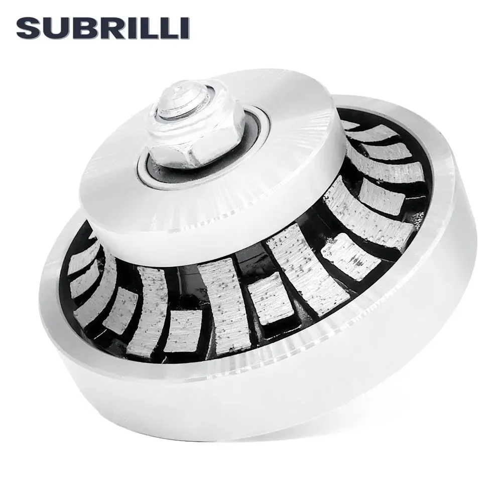 SUBRILLI Алмазное профильное колесо B10 Спекание Сегментированный тип деми-яблока для камня, гранита, мрамора, ручная фреза M14