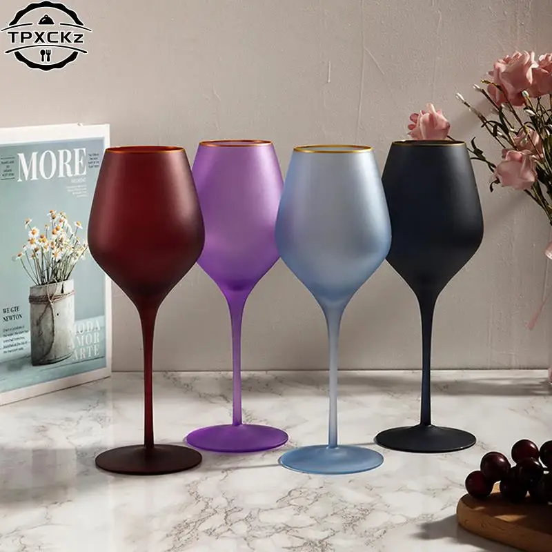 

380ml 420ml Wine Glasses Creative Frosted Glass Wine Cups Champagne Whiskey Beer Cup Cocktail Goblet Juice Glass Bar Drinkware