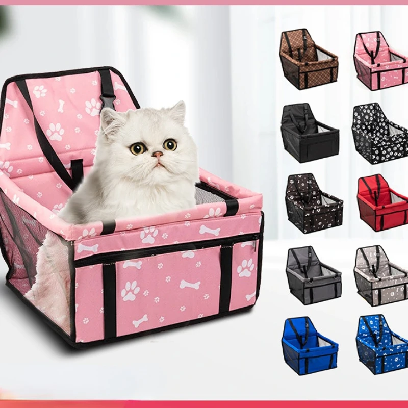 

Dog Car Seat Puppy Portable Pet Booster Car Seat with Clip-On Safety Leash and PVC Support Pipe Perfect for Small Pets