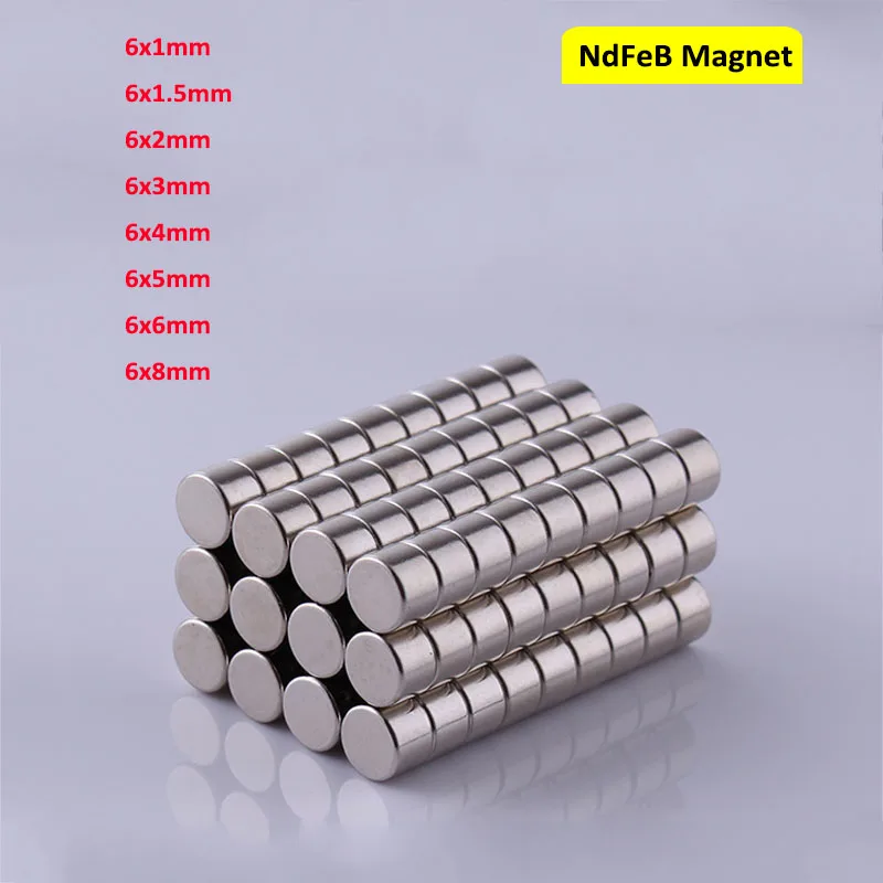 

15Pcs Dia 6mm Thick 1mm-8mm Round Neodymium Magnets Strong NdFeB Magnet Disc N35