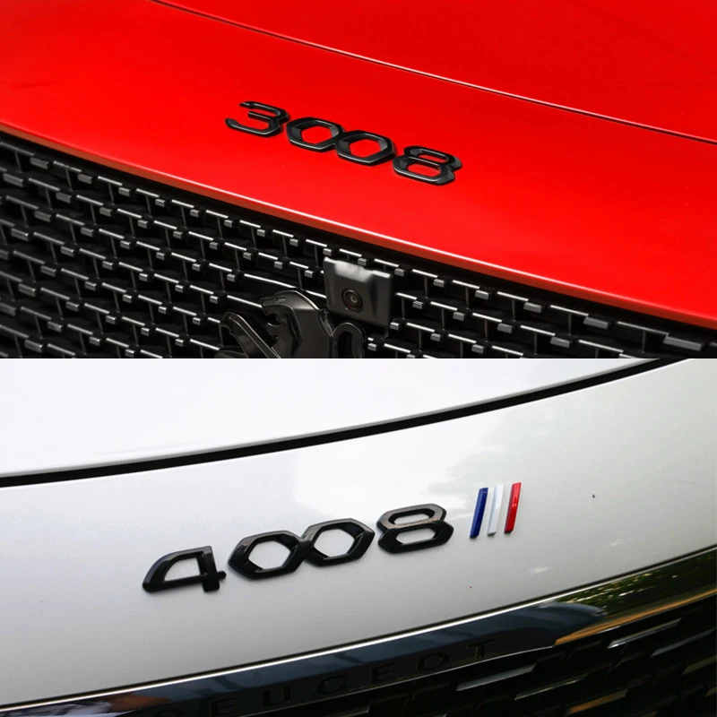 

Металлическая Эмблема с номером, черная зеркальная декорация для Peugeot 4008, 5008, 3008, 2008, 308, 408