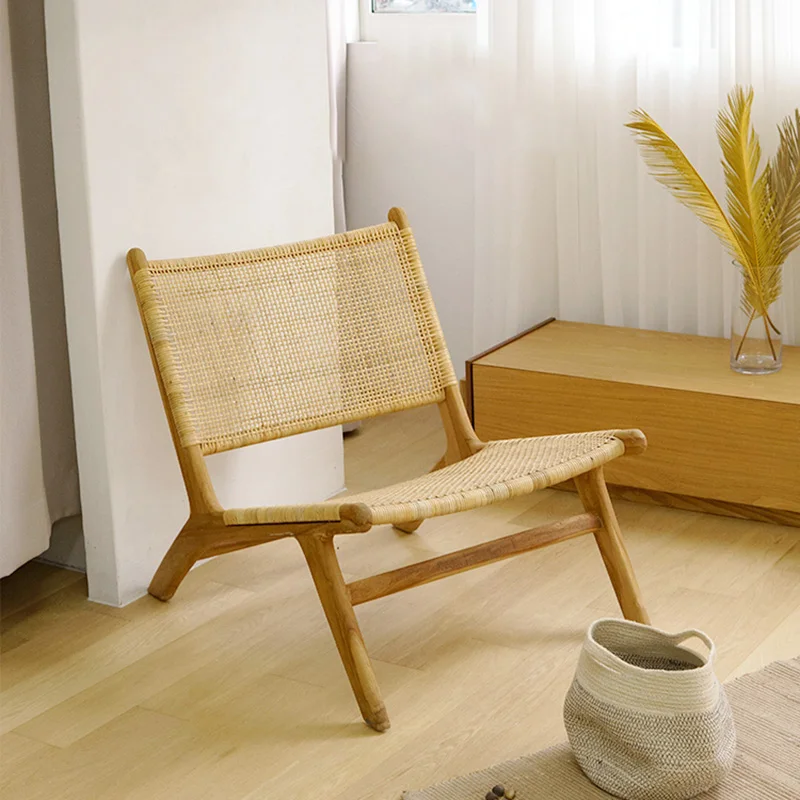 

Креативный ротанговый стул в японском стиле, кресло для отдыха из массива дерева, Маленькое кресло для дома