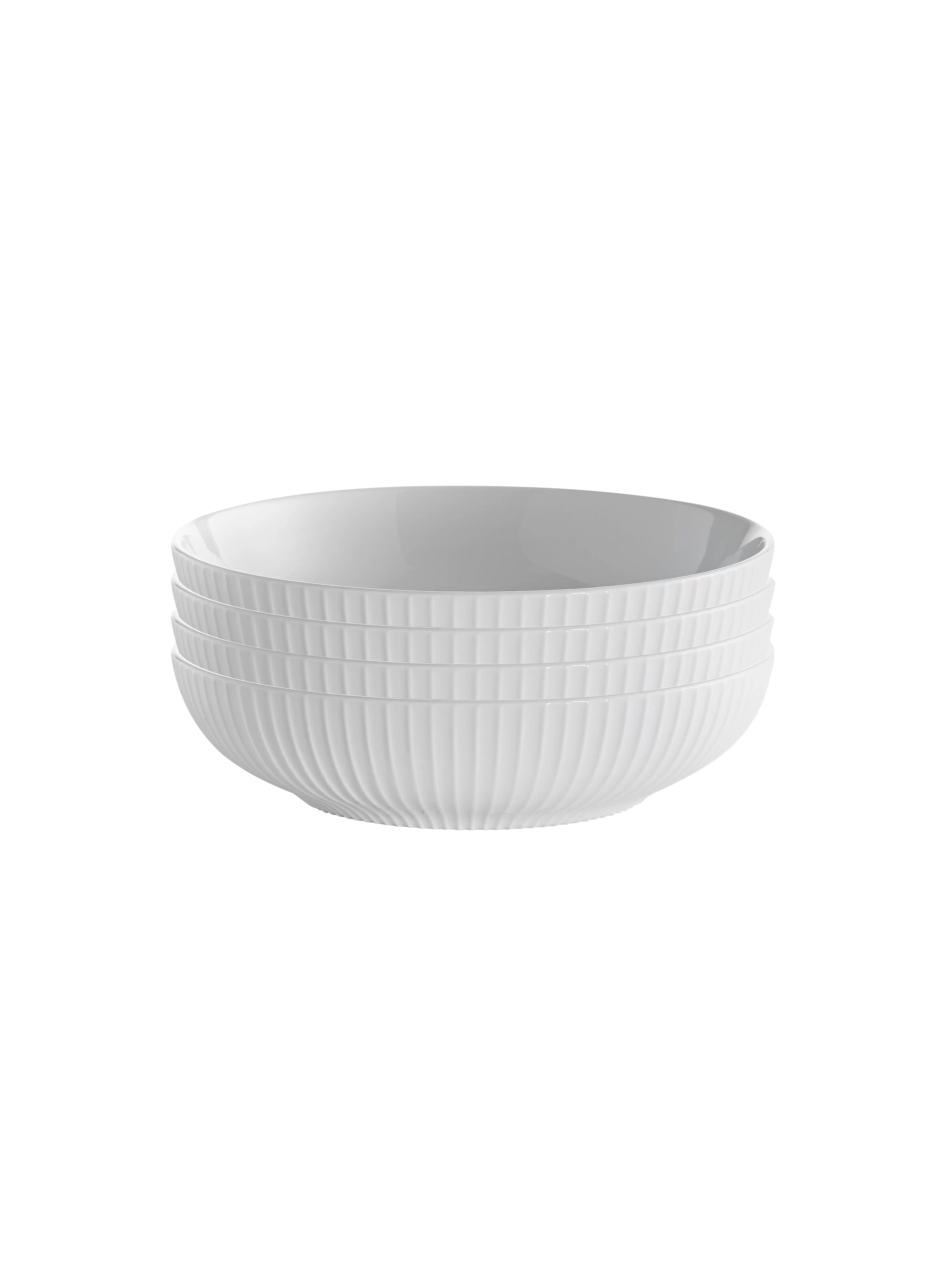 

Free Shipping Porcelain Lines Pasta Bowls, Set of 4, white