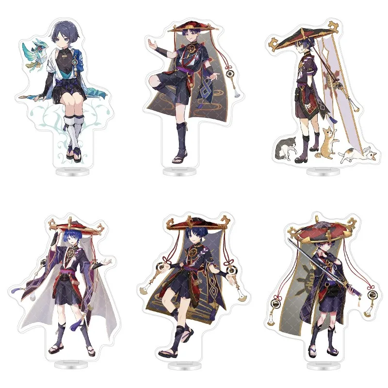 

Hot Anime Genshin Impact Cosplay Acrylic Action Figure Scaramouche Stand Model Plate Toy Desk Decoration Fans Collection Gift