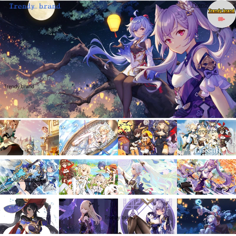 

Genshin Impact Anime Pop Cartoon Canvas Painting Art Nordic Posters and Prints Wall Pictures for Living Room Decor Frameless