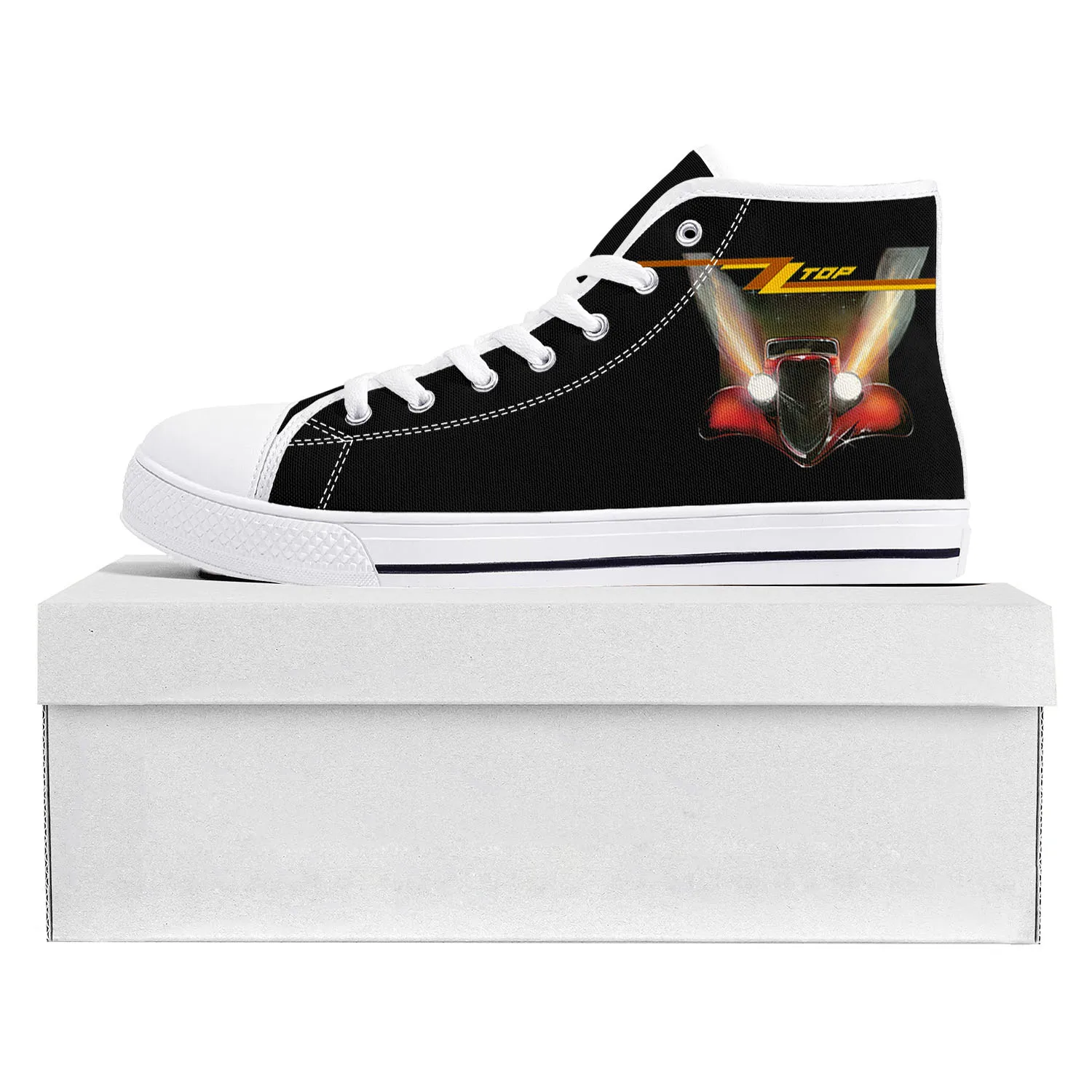ZZ Top Hard Rock Band Fashion Popular High Top High Quality Sneakers Mens Womens Teenager Canvas Sneaker Couple Shoe Custom Shoe