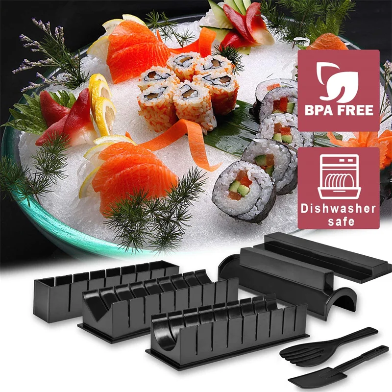 

Комплект оборудования для изготовления суши, 10 шт., форма для японского рисового шара, многофункциональная форма для суши, инструменты для и...