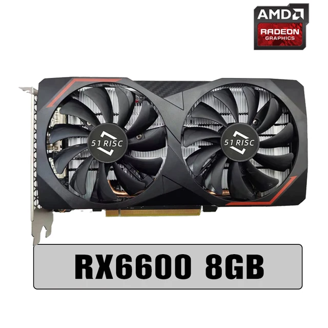  SHELI 51RISC Radeon RX6600 8GB Graphics Card GPU GDDR6 128-bit 14 Gbps 7nm new video card Support AMD Intel Desktop CPU