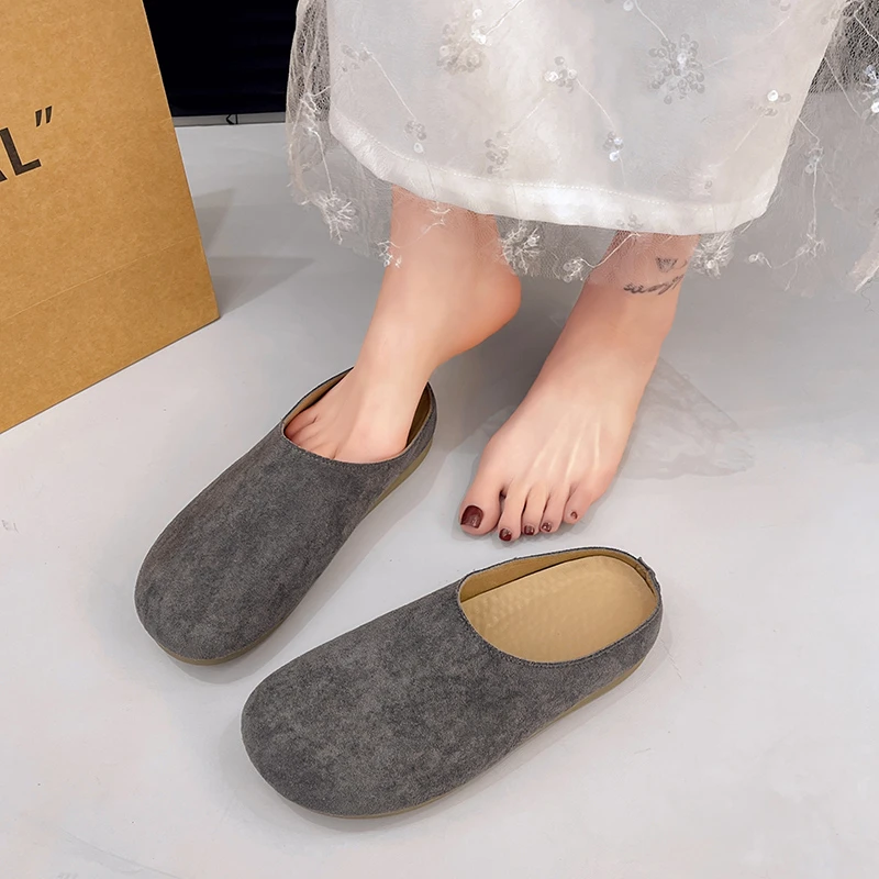 Женская обувь 2021 весна и лето новая толстая подошва высота головы полутапочки на