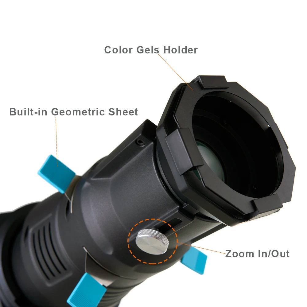 Фото Focalize конический тубус Bowens Mount фото конденсатор со встроенными фотофильтрами формы Gobo №5