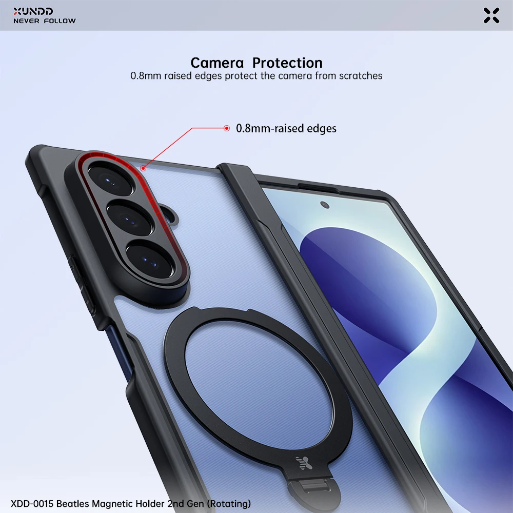 Фото Чехол XUNDD для Samsung Galaxy Z Fold 8 Ultra с магнитной подставкой, защитой шарнира, прозрачный, ударопрочный, с воздушной подушкой, из PC и TPU, защита от падений. №2
