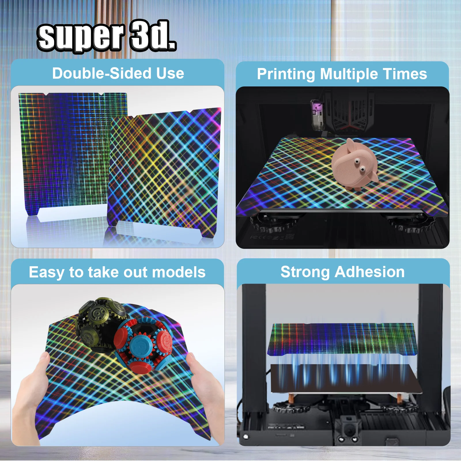 Ender 3 V3 SE Рабочая пластина с текстурой пружинной стали Pei 235x235 мм Гладкий лист PEY PET