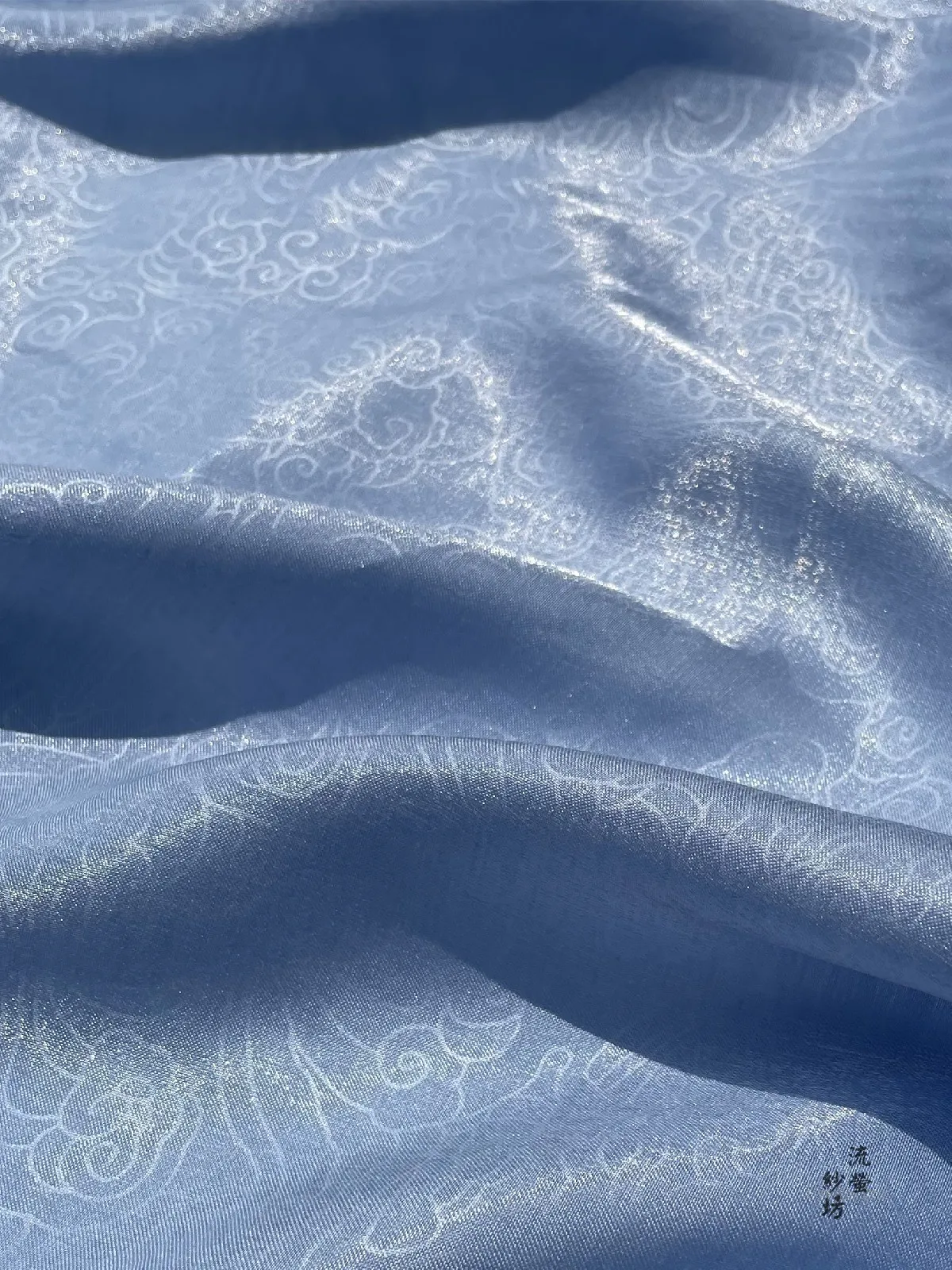 Атласная ткань с рисунком облаков и русалки Hanfu для изготовления женской одежды