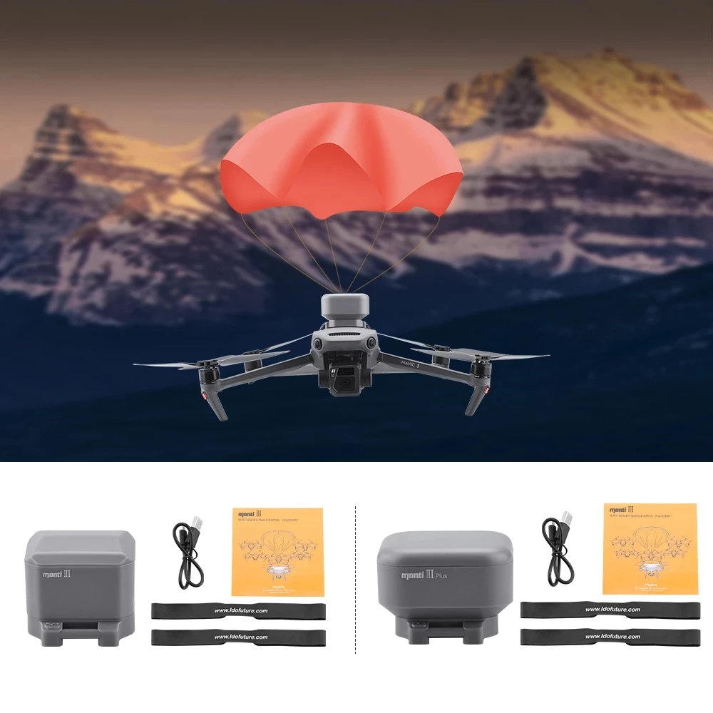 

New Manti 3 Reusable Parachute for DJI Mavic Air 2 2S Mavic 3 Improve Safety for RC Camera Drone Quadcopter Slow Down fall Speed