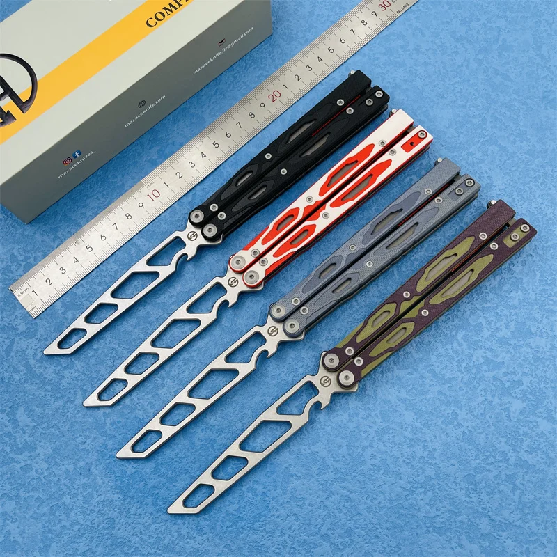 MAXACE ножи Единорог G10 Ручка 14c28n лезвие Бабочка практика крест цветок