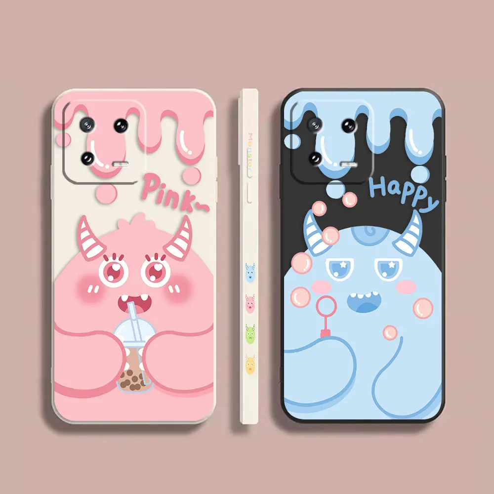 

Case For Xiaomi PCOO F3 M3 X2 X3 6X 8 MIX 2 2S 3 4 3 4 5 GT Pro 4G 5G Simple Liquid Silicone Case Anime Cartoon Monsters