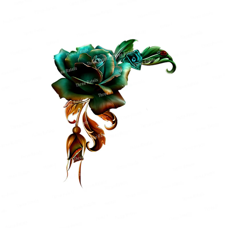 QCF201 Exquisite Blue Rose Room Art Decoration Wall Sticker Musical Instrument Gift Decal | Stickers