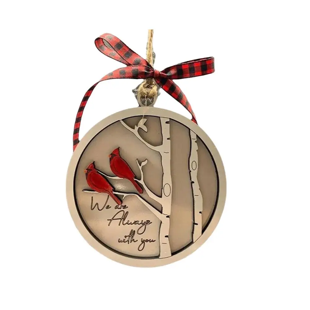 Tanabata День святого Валентина круглая деревянная красная птица Рождественское