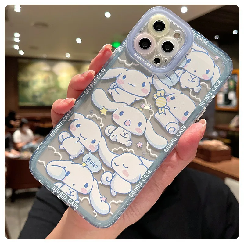 Милый прозрачный силиконовый защитный чехол с рисунком Hello Kitty Cinnamorol Iphone13/11/12Promax/xs