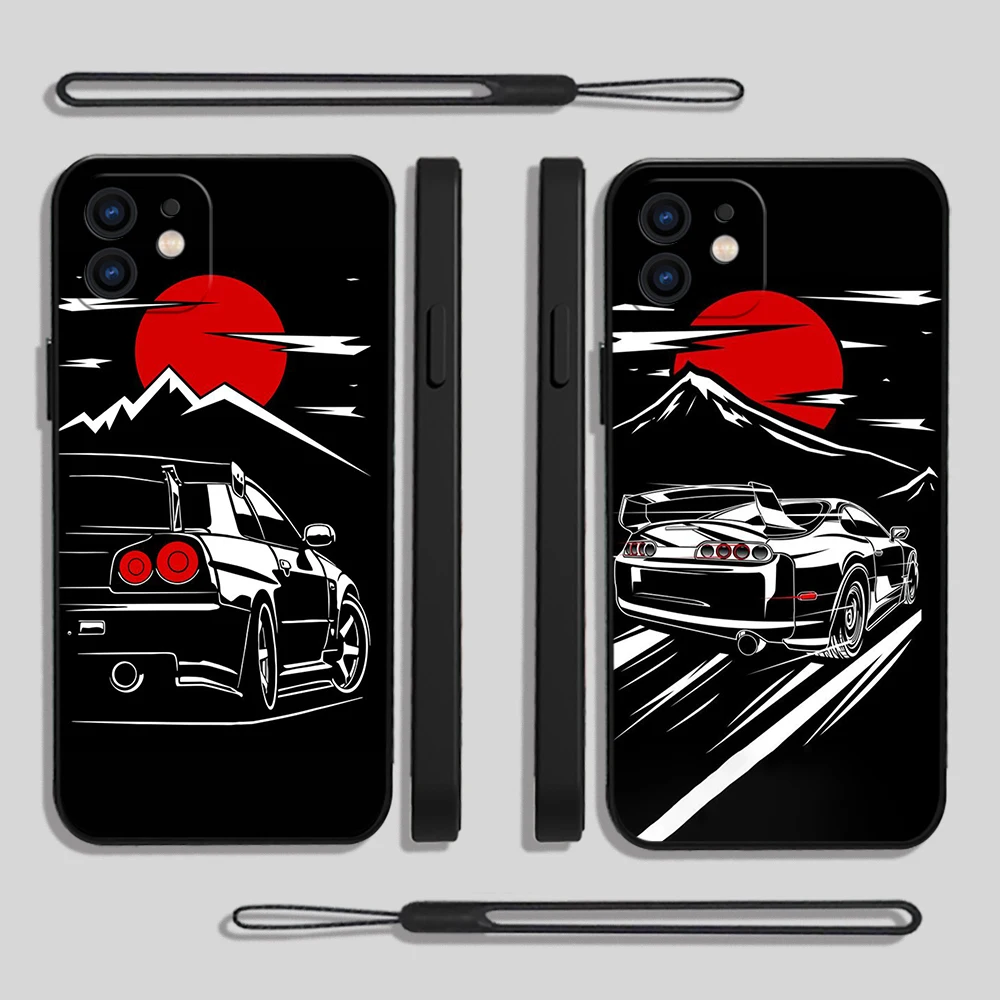 

Sports Car HKS JDM Accessories Phone Case For Samsung A53 A50 A12 A52 A52S A51 A72 A71 A73 A91 A32 A22 A20 4G 5G with Hand Strap