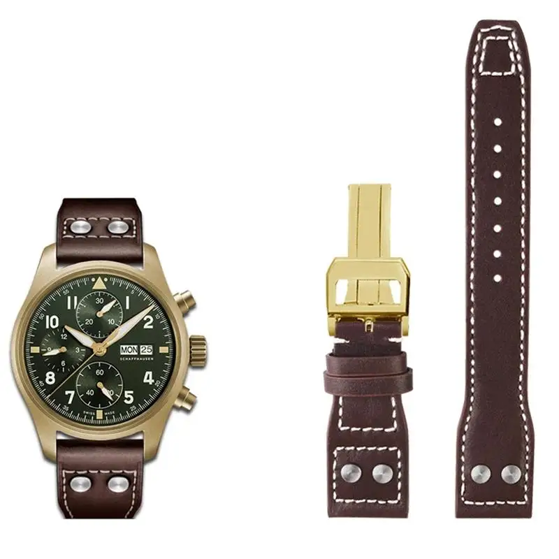 Ремешок для часов NFR из натуральной кожи браслет IWC Big Pilot Flamethrower Little Prince Mark Ивовый