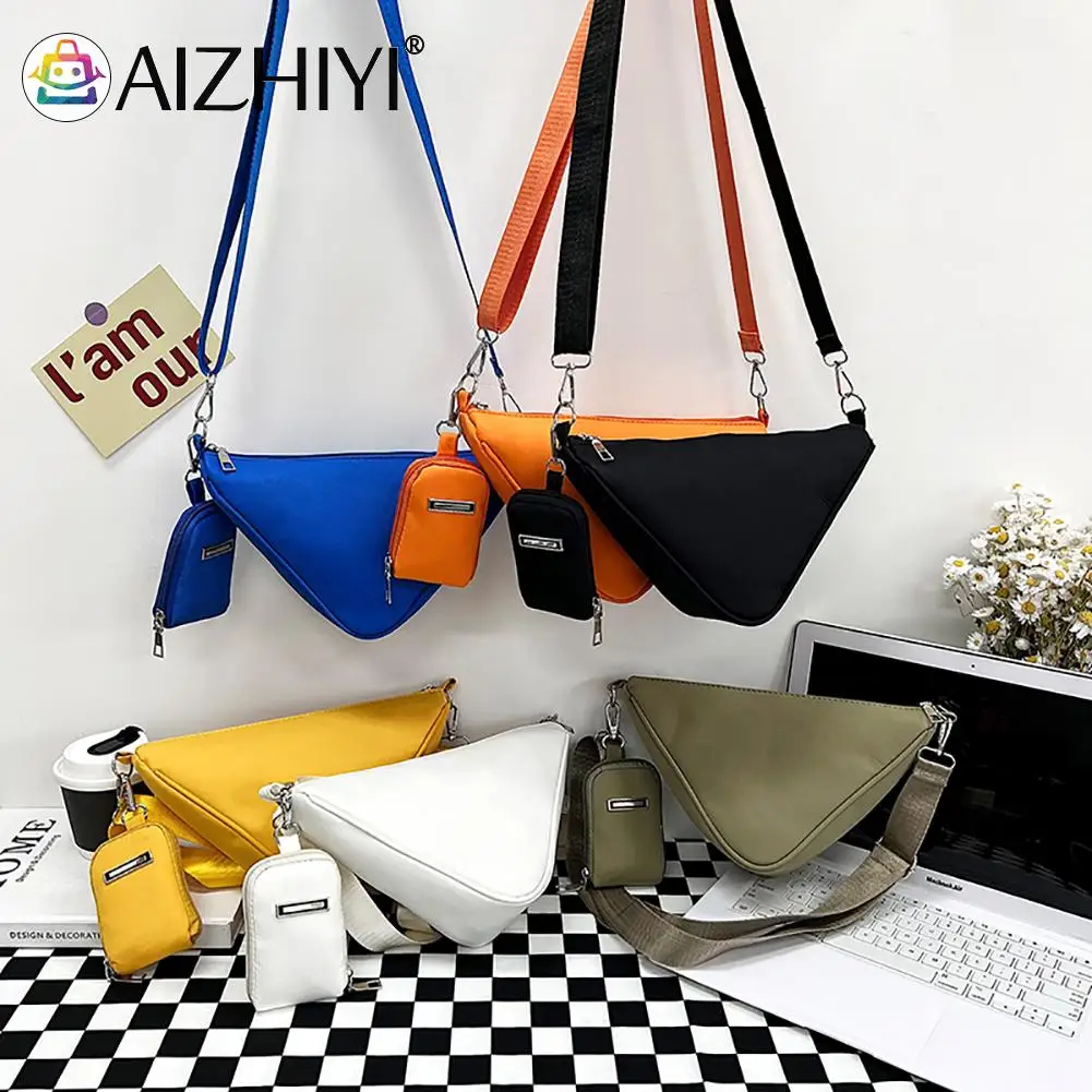 

Fashion Summer Crossbody Triangle Bag Nylon Underarm Women Purses Handbags Female Girl Summer Simple Handbags