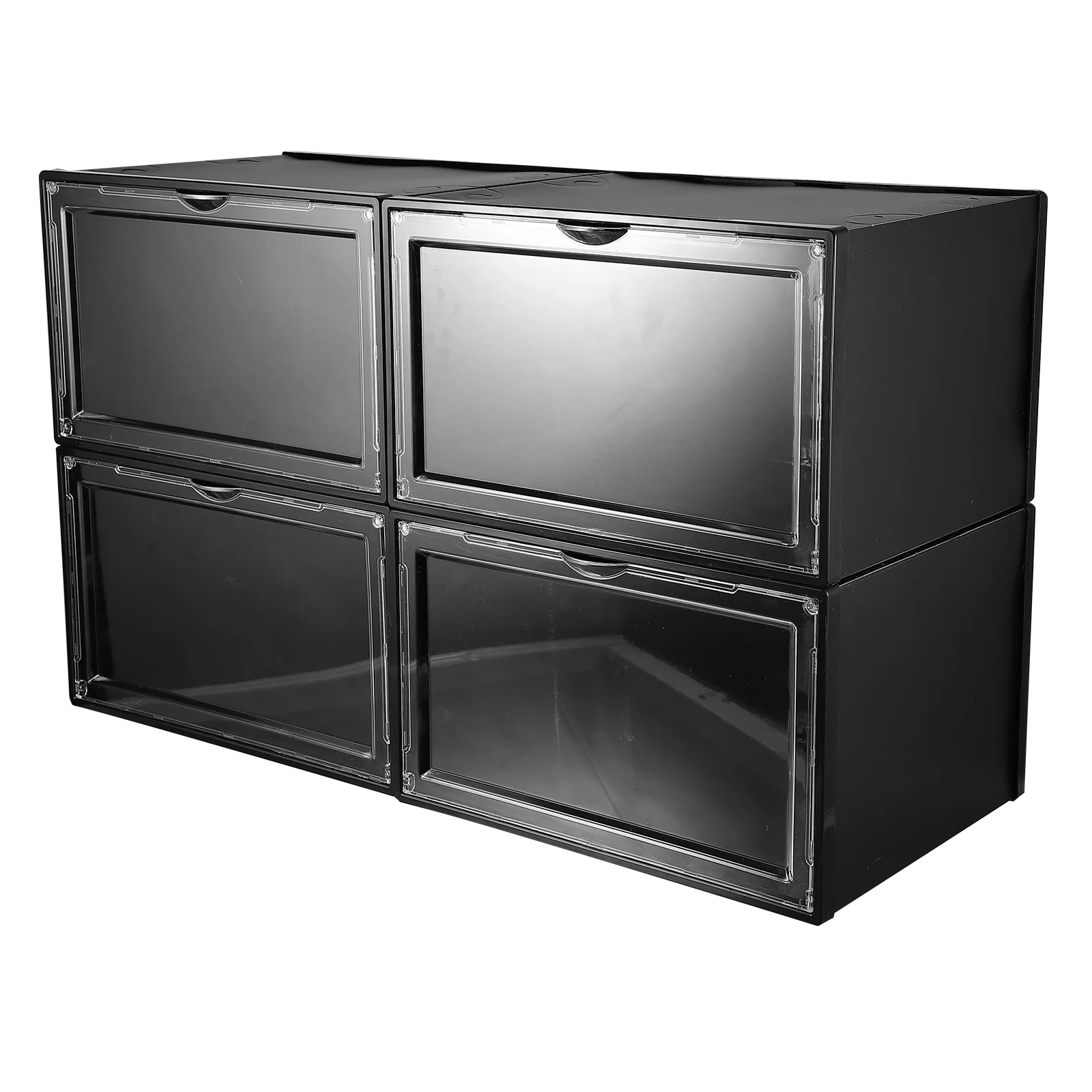 

4 Pcs Basketball Shoe Box Foldable Shoes Organizers Container Display Case Magnetic Protective Shoeboxes Cabinet Pp