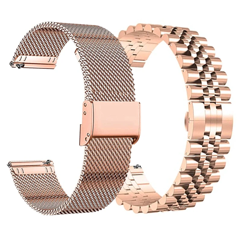 

22 20mm Stainless Steel Strap For Samsung Galaxy Watch 4 Classic 44mm 40mm 42mm 46mm Band for Huawei Watch 3 GT 2 Pro Bracelet
