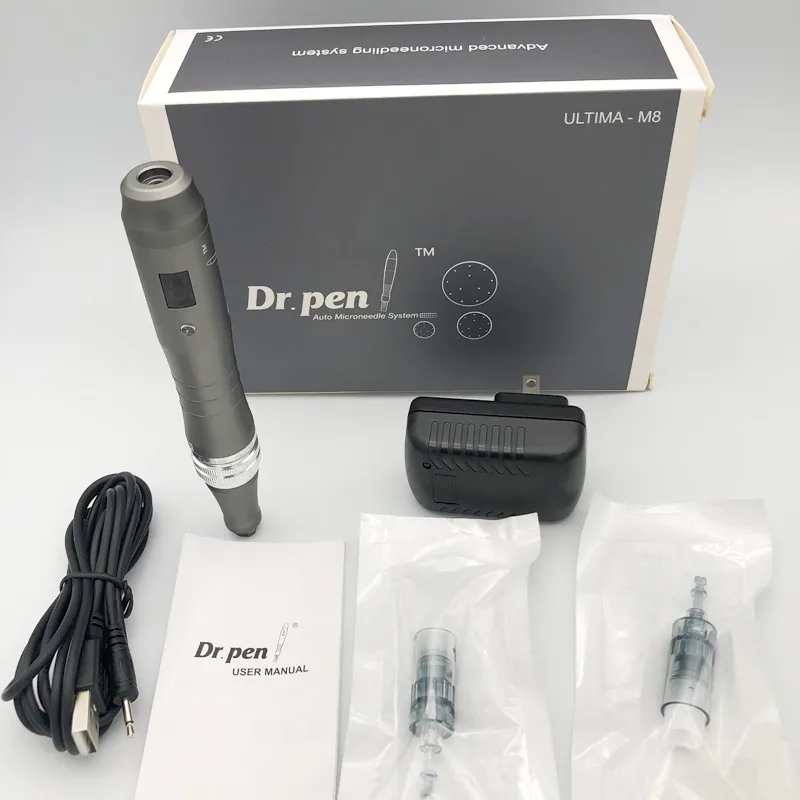 Dr pen M8 с 10 шт. картриджей беспроводной набор для ухода за кожей микроиглы
