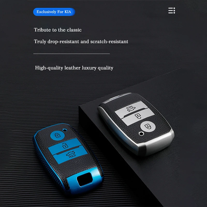 

Leather TPU Car Key Case Cover Protected Shell for Kia Rio QL Sportage Ceed Cerato Forte R GT Stinger Sorento Optima K2 K3 K4 K5
