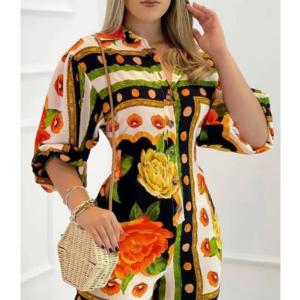 

Wepbel Long Sleeve Jumpsuits Women Single-breasted Autumn Short Pants Playsuits Slim Fits High Waist Floral Pencil Junpsuis