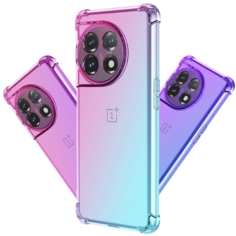 

Phone Case for OnePlus Ace 2 5G 11R,Hybrid Cute Gradient Built-in 4 Reinforced Shock-Absorbing Corners TPU Bumper Phone Cover
