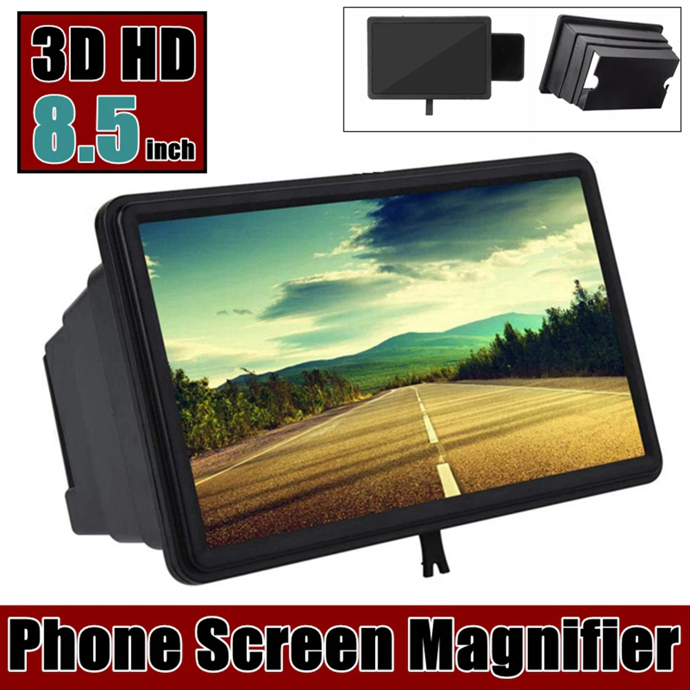 

3D Mobile Phone Screen Magnifier Stereoscopic HD Amplifying Stand Movie Video Desktop Smartphone Amplifier