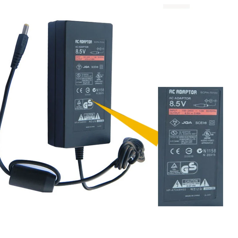 Фото Зарядный кабель для игровой консоли PS2 70000, шнур питания с вилкой стандарта ЕС/США для контроллера SONY PS2 70000, адаптер для зарядки. №4