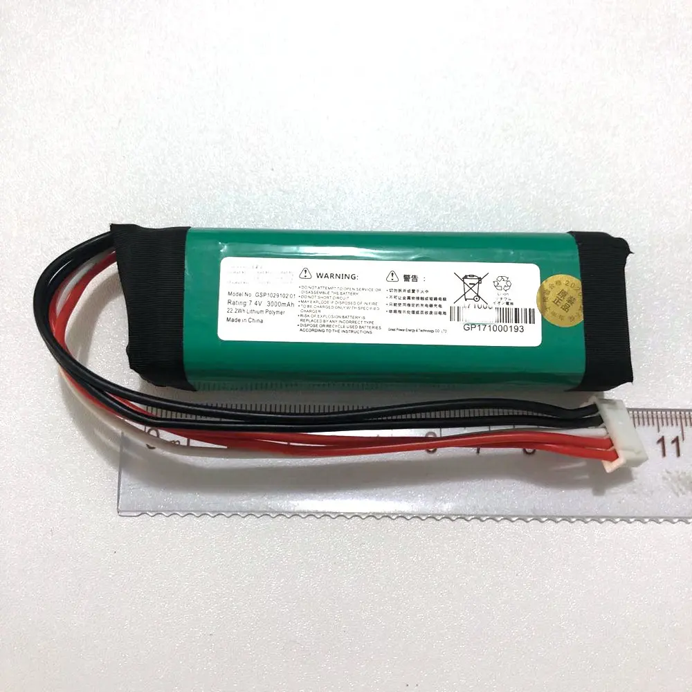 

7.4V 3000mah 22.2WH Original size replacement battery for Harman Kardon Go+Play GSP1029102 01 Player batteries