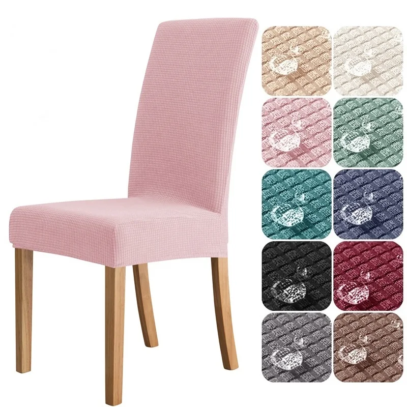 

Water Repellent Stretch Chair Cover Elastic Dining Room Chair Case Polar Fleece Chairs Slipcover for Wedding Party Hotel 1/6pc