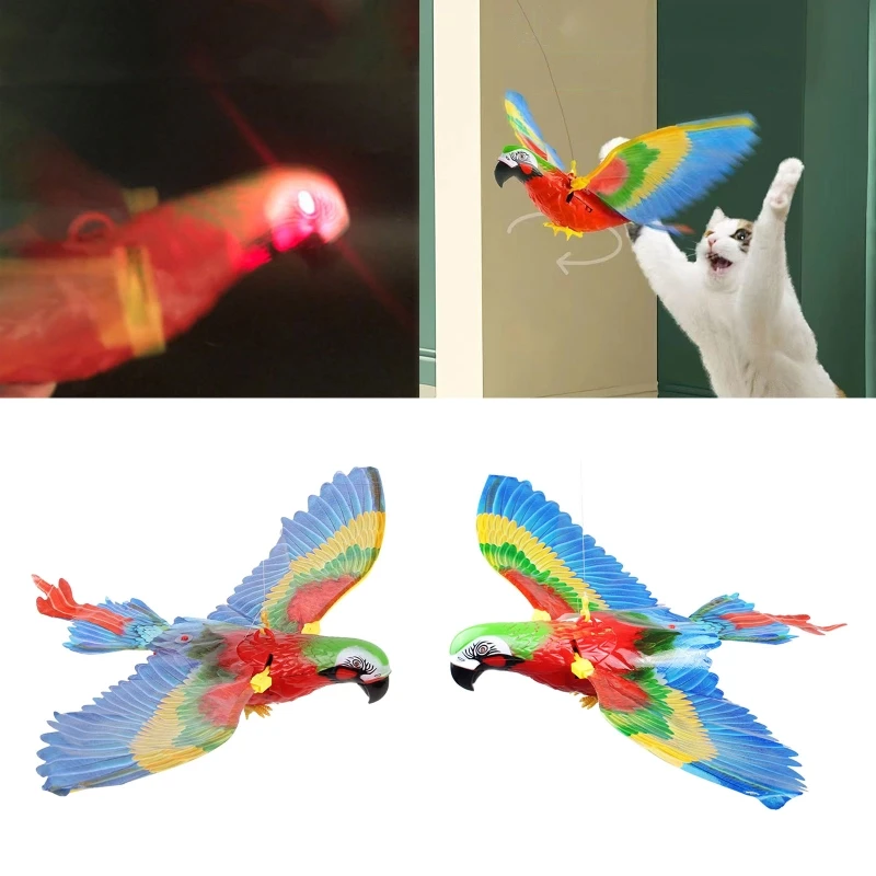 

Interactive Toy Flying Bird Electric Moving Parrot for Indoor Cats Chasing