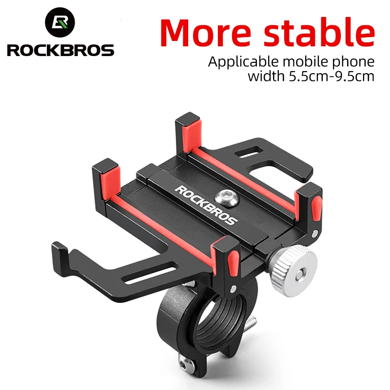 

ROCKBROS Phone Holder Motorcycle Electric Bicycle Smartphone CNC Aluminum Alloy Bracket Five Claws Mechanical Bike Phone Holder