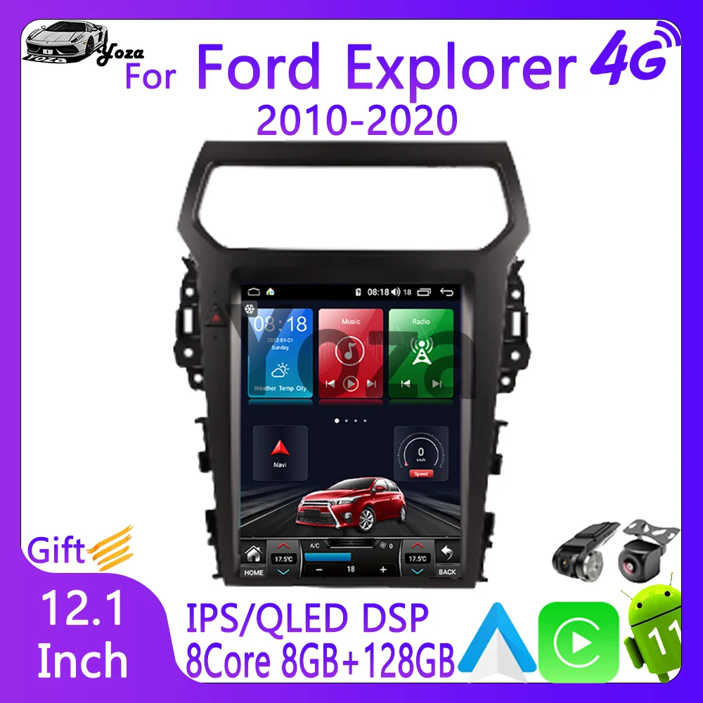 

Автомагнитола Yoza для Ford Explorer 2010-2020 Android11, экран Tesla, мультимедийный плеер, GPS-навигация, стандартный Wi-Fi, подарочные инструменты