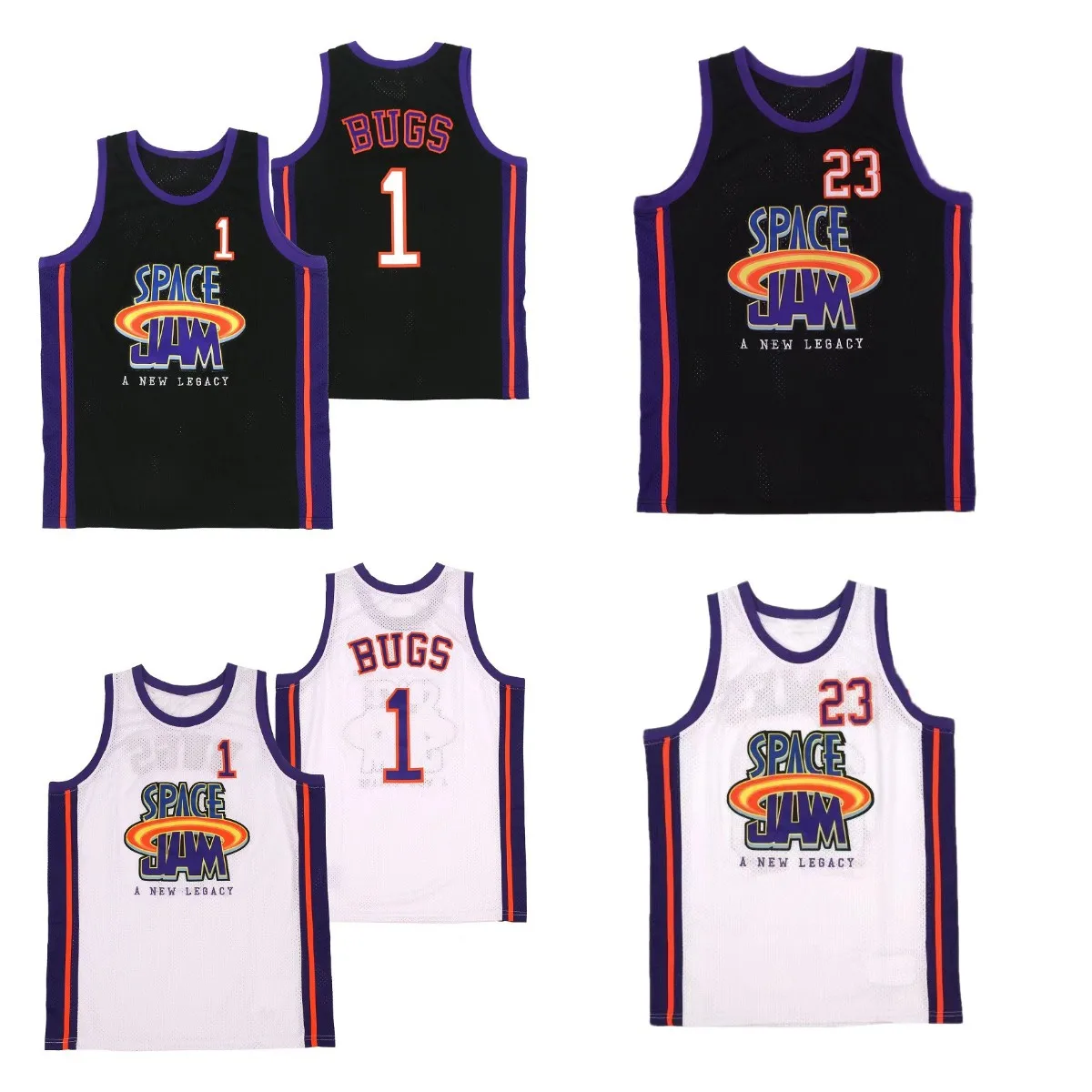 

Трикотажные изделия для баскетбола BG SPACE JAM 23 #1 # высококачественные вышитые спортивные трикотажные изделия для улицы белого и черного цвета...