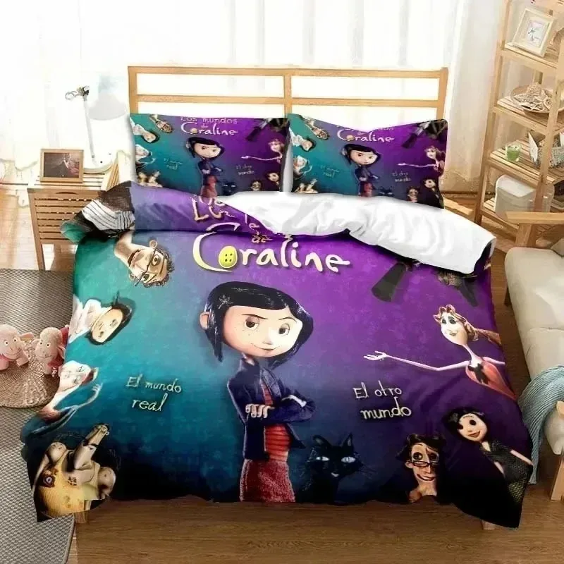 Комплект постельного белья 3D Cartoon C-Coraline-S: пододеяльник и наволочки, для подростков и взрослых, роскошный подарок для мальчиков и девочек (art.: 3920db23263d1) - 3920db23263d1