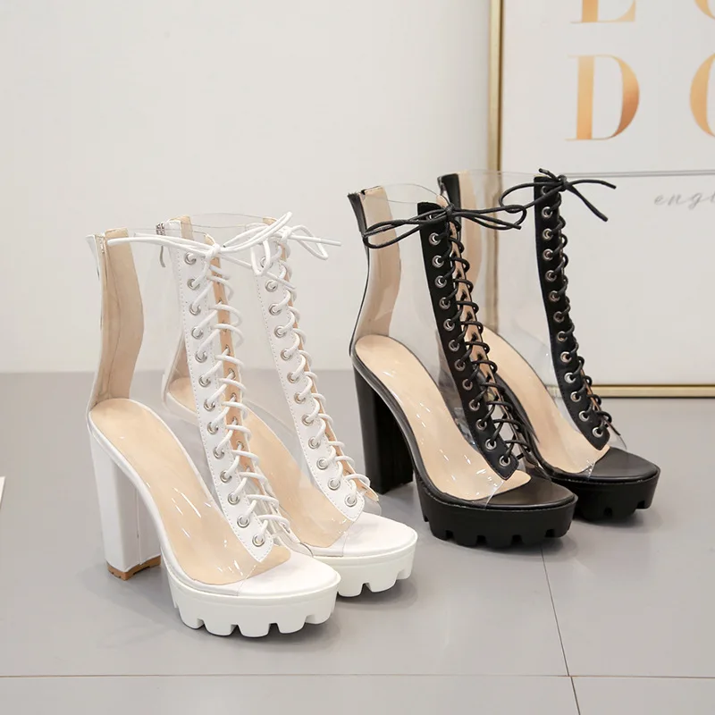 

Brand Elegant sandals Women High Heels Pumps Super high heel Women's Banquet sandals waterproof platform toe sandals 2022 New
