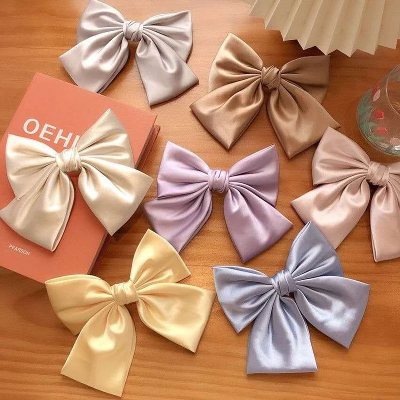 

Oversized Bow Hair Accessories Fashion Satin Ribbon Hairpins Big Bow Hairpins Women Girls Satin Ladies Hairpins Cute