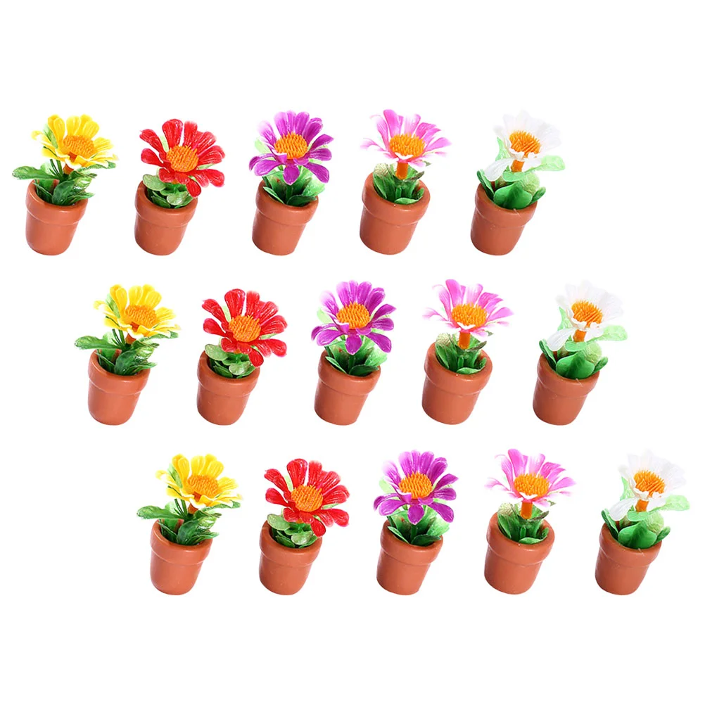 15 шт. украшение дома мини-модель растения цветок микро поддельные зеленые