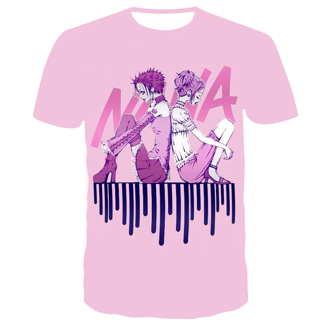 Футболка женская с коротким рукавом Повседневный дышащий топ 3D рисунком аниме